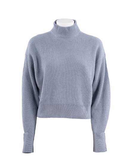 Shop BRUNELLO CUCINELLI  Lupetto: Brunello Cucinelli maglia in cashmere con monile.
Vestibilità cropped.
Collo alto.
Fondo e polsini elasticizzati.
Composizione: 100% cashmere.
Made in Italy.. M12191804-C9640